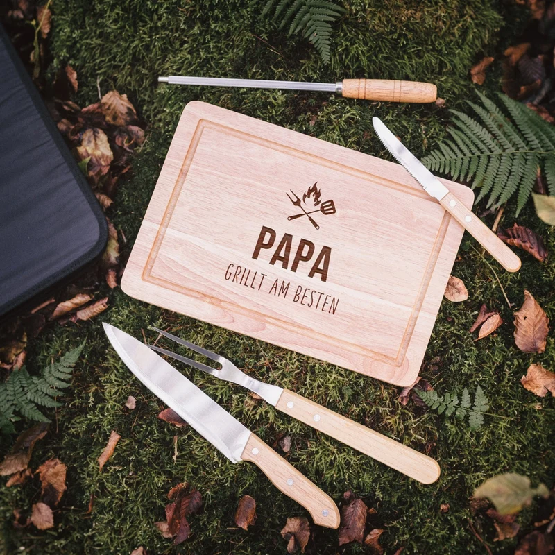 Grillset und Tasche - Papa grillt am Besten