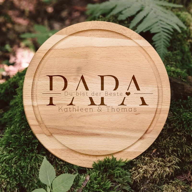 Rundes Holzbrett - Papa du bist der Beste