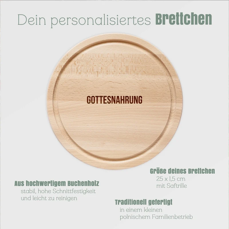 Rundes Holzbrett - Gottesnahrung