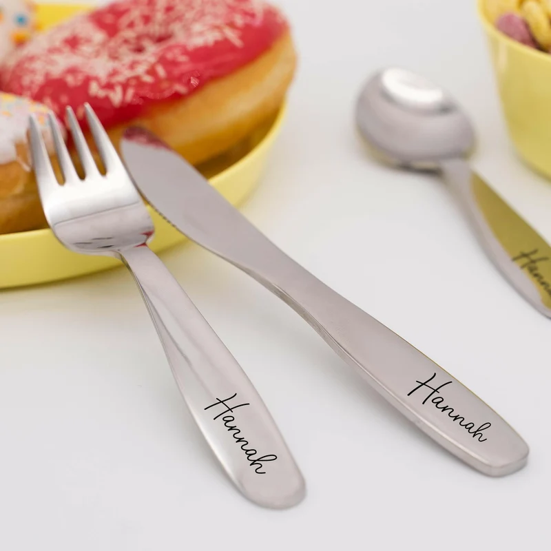 Personalisiertes 4-dinge Kinderbesteck mit Gravur - Niers Motiv