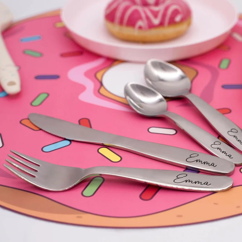 Personalisiertes 4-dinge Kinderbesteck mit Gravur - Niers Motiv