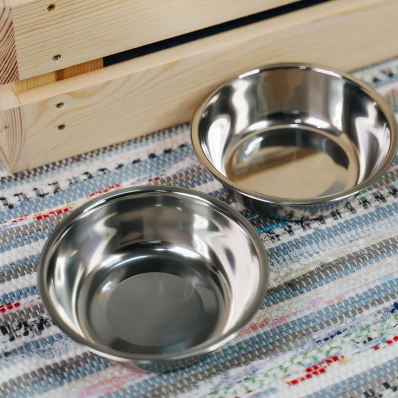 2er Napfset Hundenapf & Katzennapf aus Edelstahl - Futternapf für Hund & Katze | Napf Futterstation Fressnapf für Hunde & Katzen, 2 Futternäpfe Set