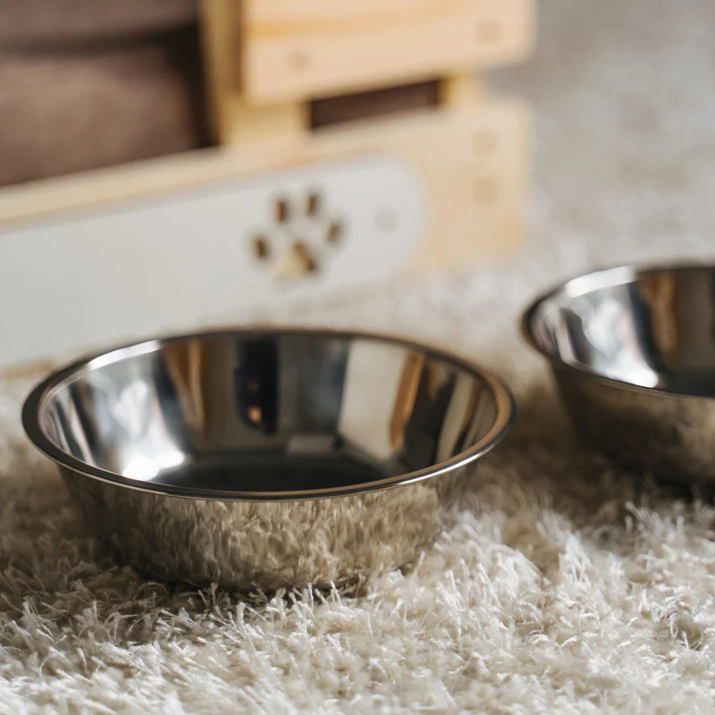 2er Napfset Hundenapf & Katzennapf aus Edelstahl - Futternapf für Hund & Katze | Napf Futterstation Fressnapf für Hunde & Katzen, 2 Futternäpfe Set