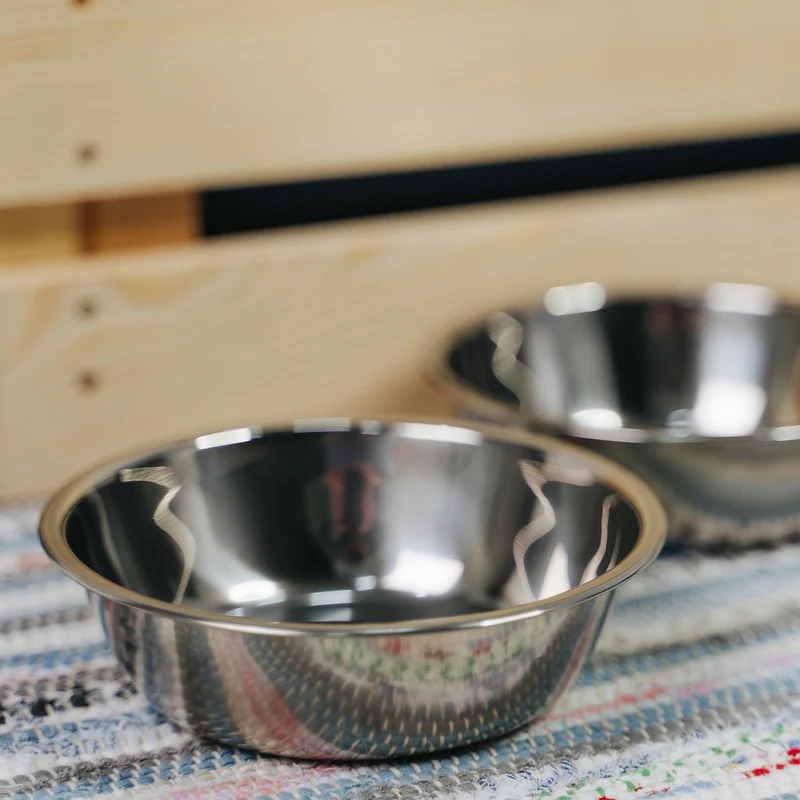 2er Napfset Hundenapf & Katzennapf aus Edelstahl - Futternapf für Hund & Katze | Napf Futterstation Fressnapf für Hunde & Katzen, 2 Futternäpfe Set