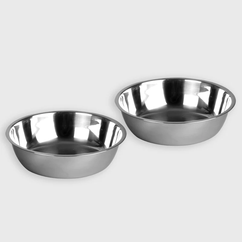 2er Napfset Hundenapf & Katzennapf aus Edelstahl - Futternapf für Hund & Katze | Napf Futterstation Fressnapf für Hunde & Katzen, 2 Futternäpfe Set
