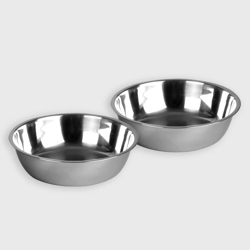 2er Napfset Hundenapf & Katzennapf aus Edelstahl - Futternapf für Hund & Katze | Napf Futterstation Fressnapf für Hunde & Katzen, 2 Futternäpfe Set