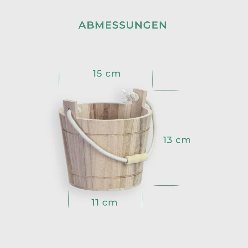 Übertopf aus Holz - Natur