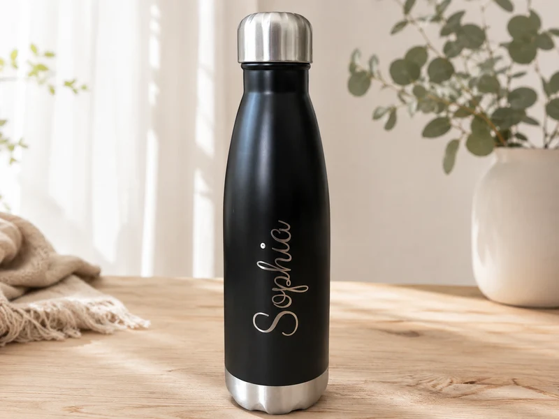 Trinkflasche personalisiert mit Namen – 500ml Edelstahl mit Gravur