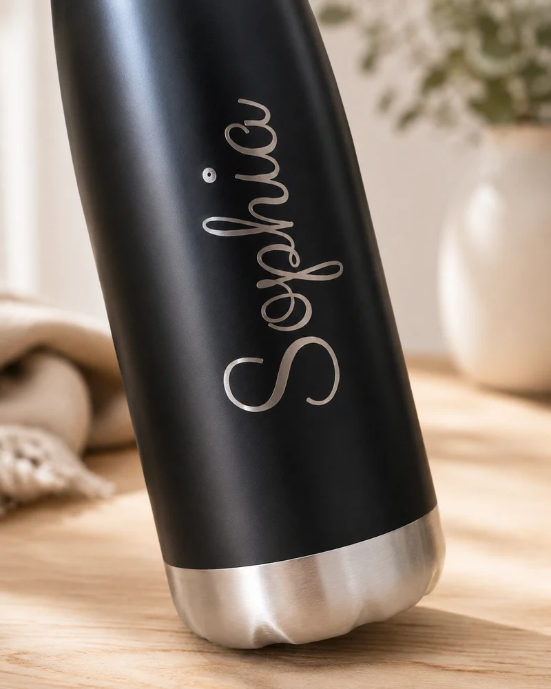Trinkflasche personalisiert mit Namen – 500ml Edelstahl mit Gravur