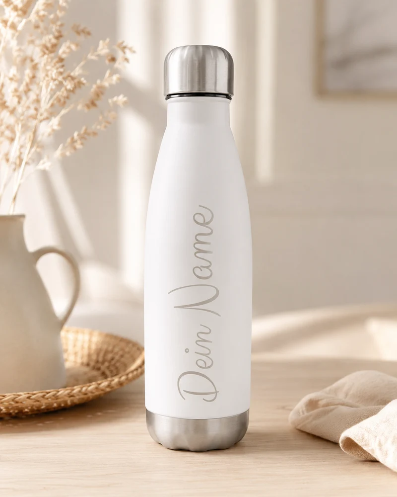 Trinkflasche personalisiert mit Namen – 500ml Edelstahl mit Gravur