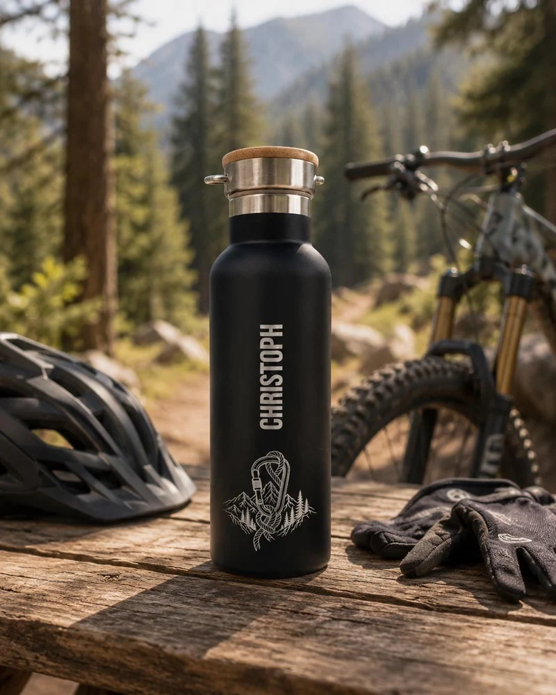 Personalisierte Thermoflasche mit Namen – Edelstahl Isolierflasche mit Gravur
