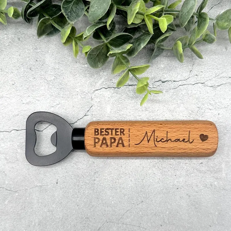 Personalisierter Flaschenöffner Bester Papa mit Namen