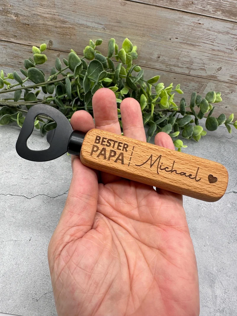 Personalisierter Flaschenöffner Bester Papa mit Namen