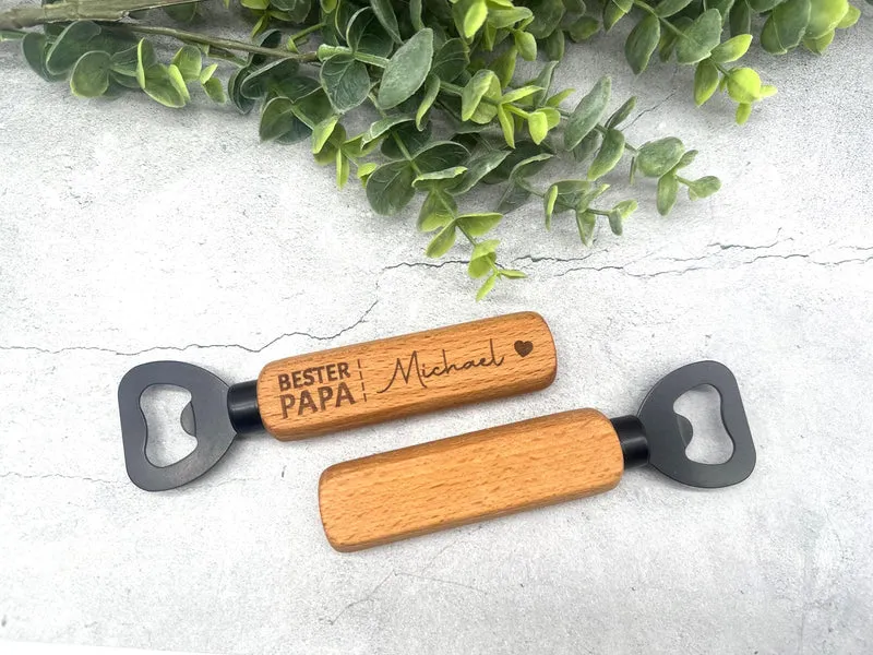 Personalisierter Flaschenöffner Bester Papa mit Namen