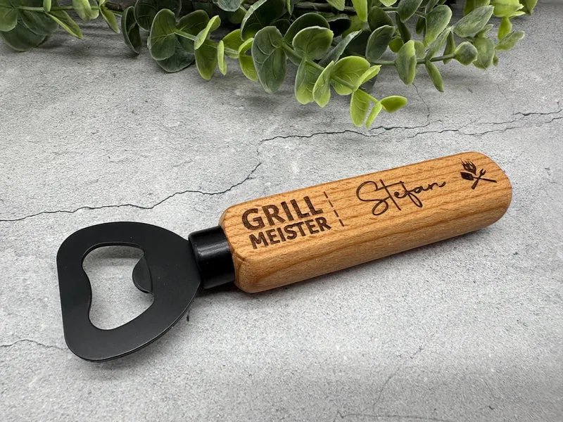 Flaschenöffner Grillmeister mit Namen