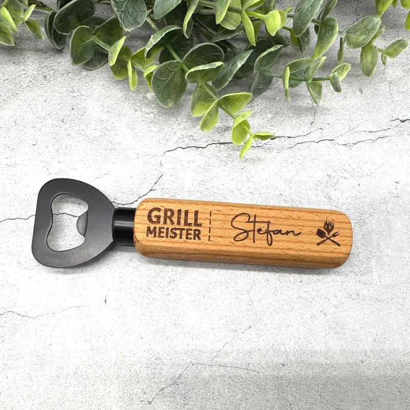 Flaschenöffner Grillmeister mit Namen