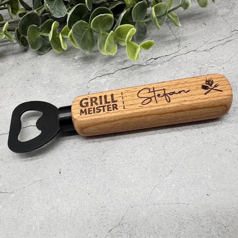 Flaschenöffner Grillmeister mit Namen