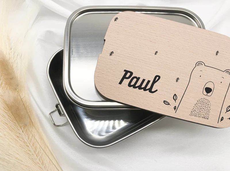 Lunchbox für Kinder personalisiert mit Namen und Motiv – Brotdose für Kita, Schule & Ausflüge