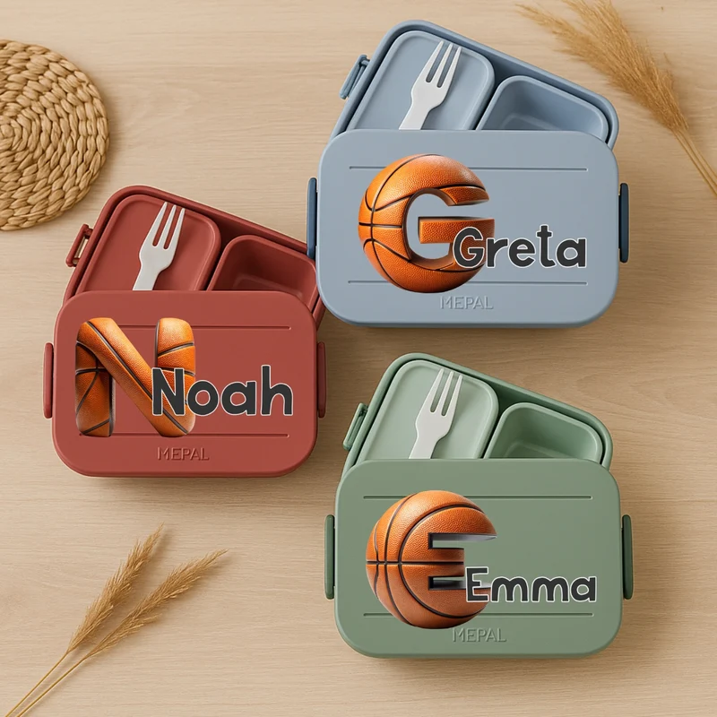 Personalisierte Brotdose mit Namen Basketball Motiv für Kinder