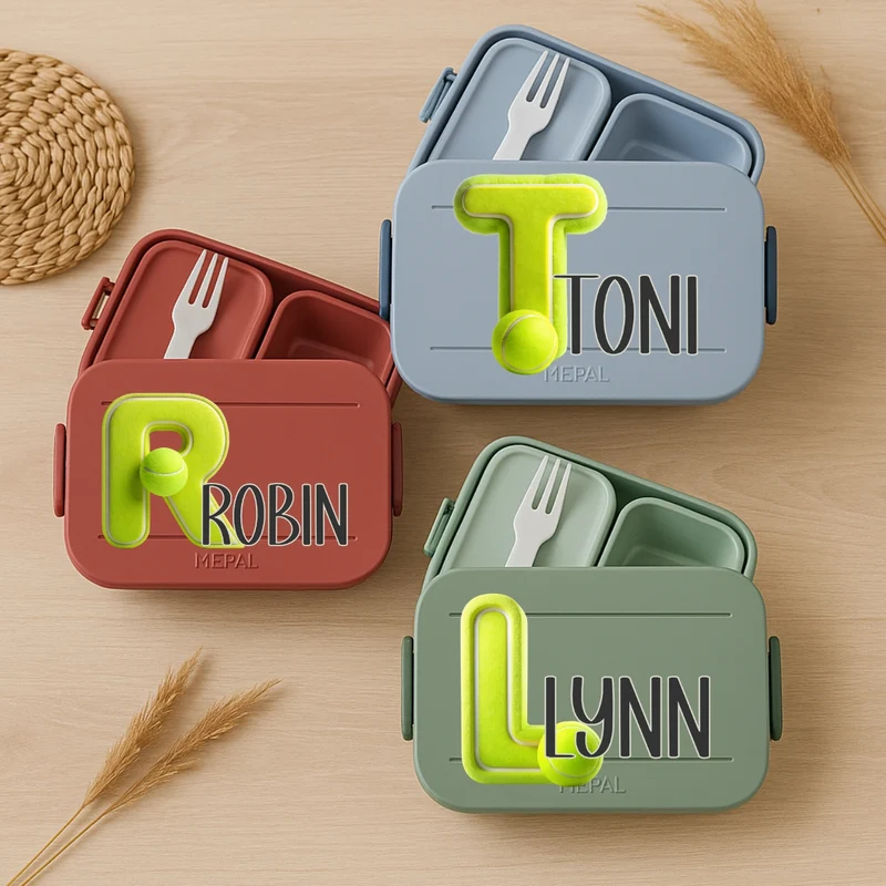 Personalisierte Brotdose mit Namen Tennis Motiv für Kinder