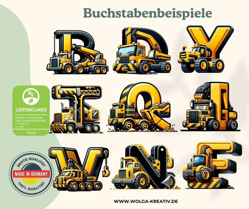 Personalisierte Brotdose mit Namen Baustelle für Kinder Kindergarten Schule