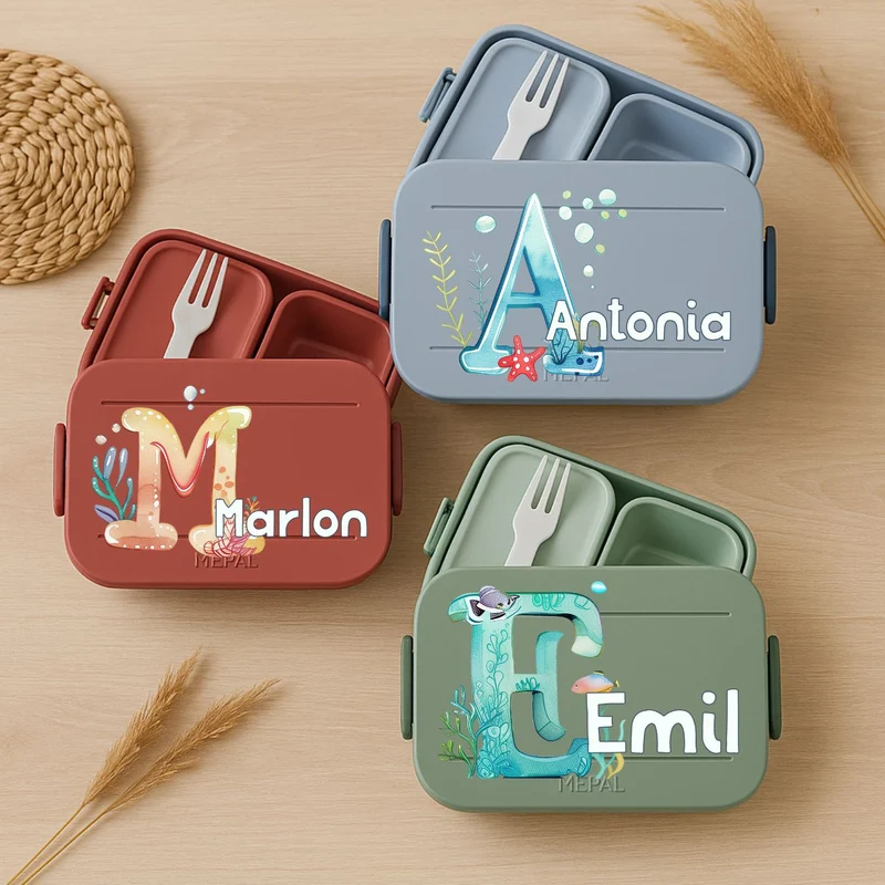 Personalisierte Brotdose mit Namen Ozean Motiv