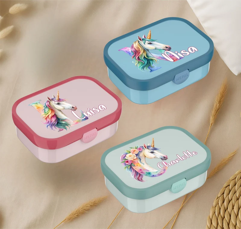 Personalisierte Mepal Campus Brotdose mit Namen Einhorn