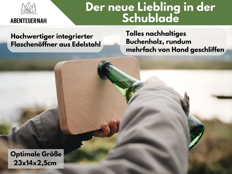 Brotzeitbrett mit Flaschenöffner - Brotzeit schönste Zeit