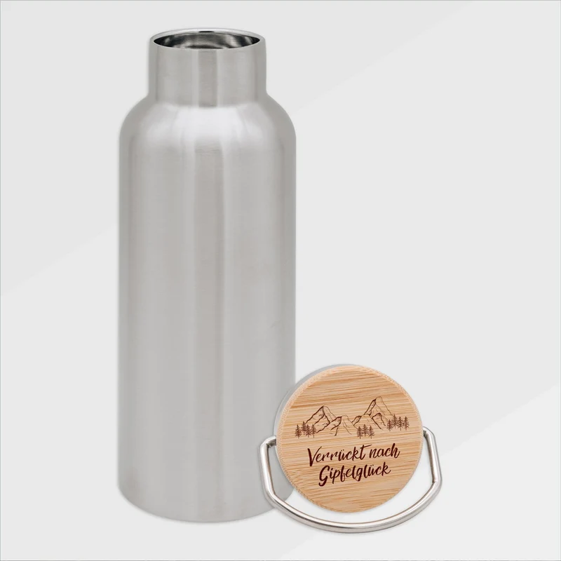 Trinkflasche Edelstahl - Verrückt nach Gipfelglück