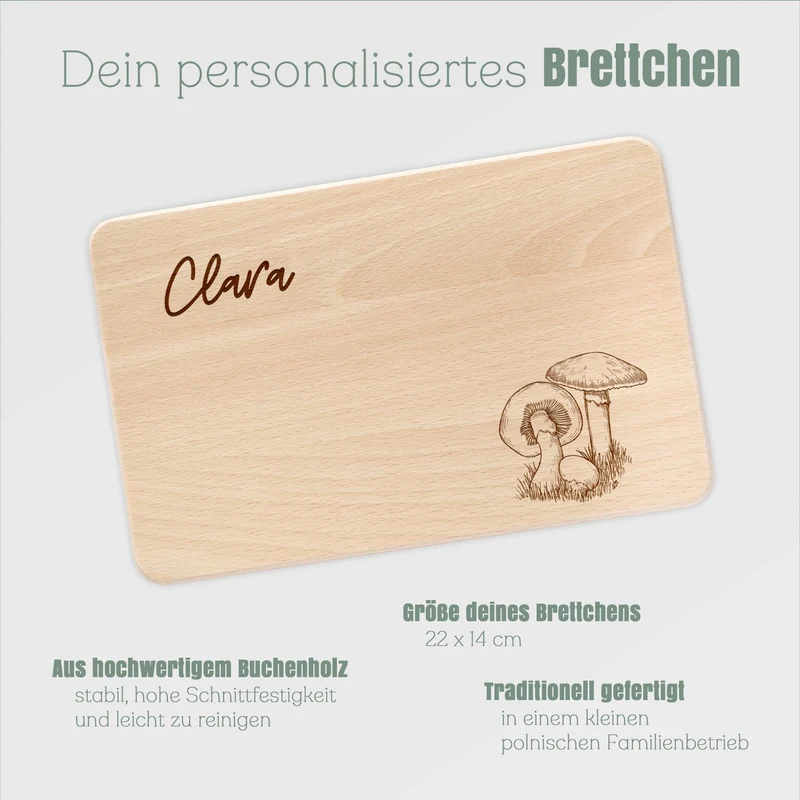 Frühstücksbrett Holz - Pilze
