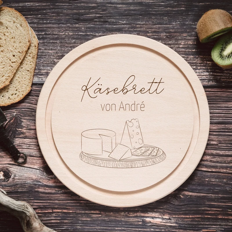 Rundes Holzbrett - Käsebrett
