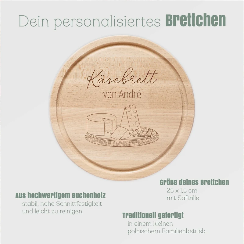 Rundes Holzbrett - Käsebrett