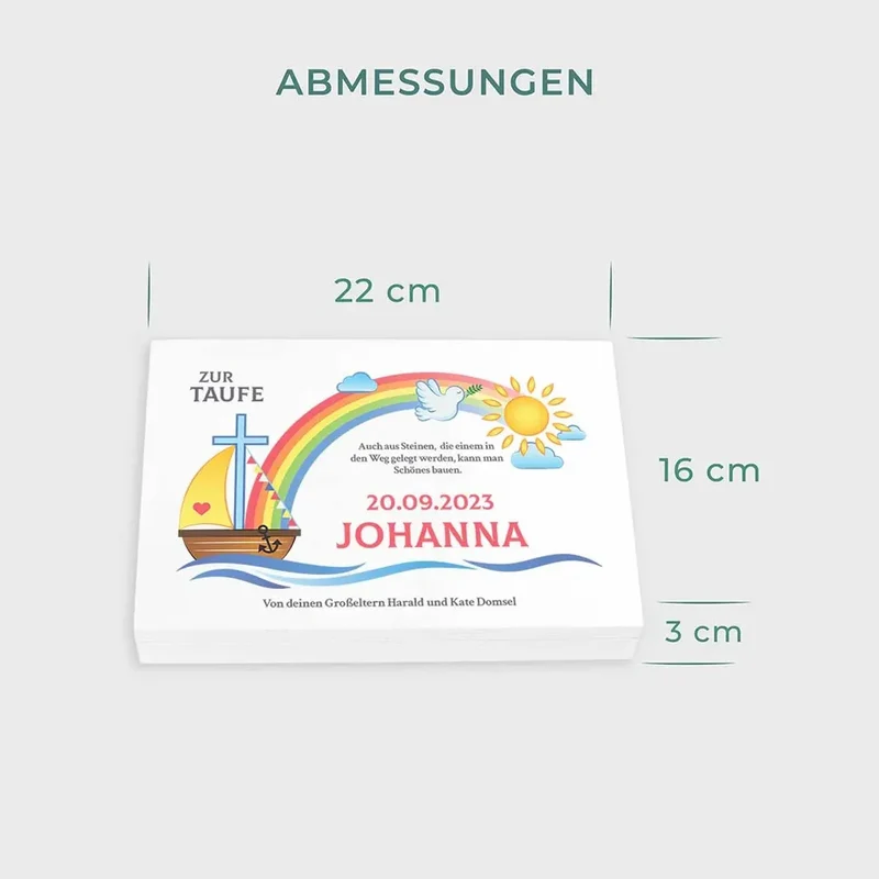Kinderbesteck personalisiert mit Namen - Besteckset Nach der Sintflut | Taufgeschenk für Kinder - Geschenk zur Taufe für Jungs & Mädchen, weiße Kiste