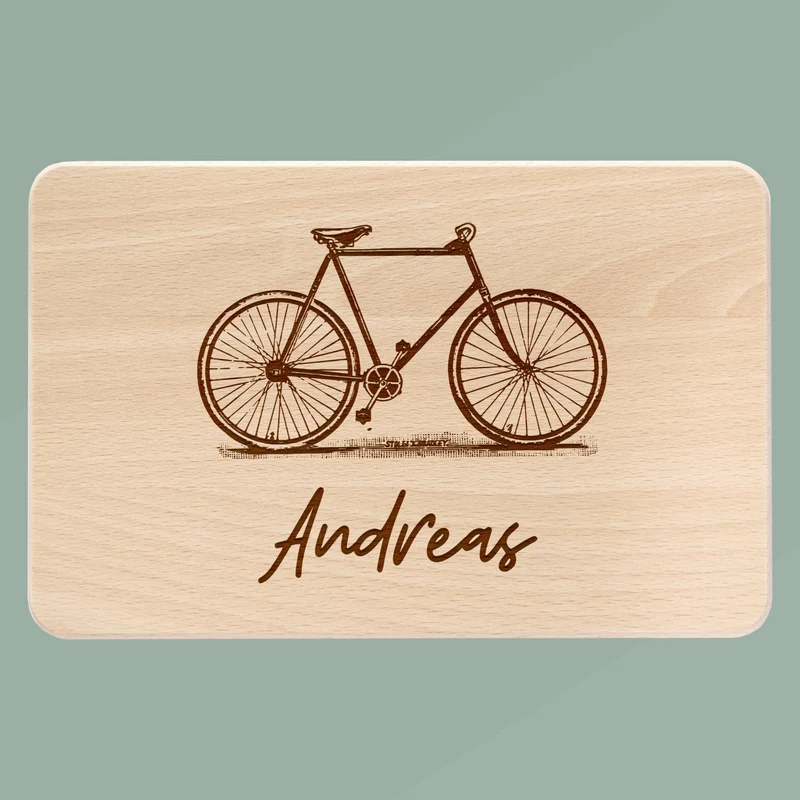 Frühstücksbrett Holz - Fahrrad