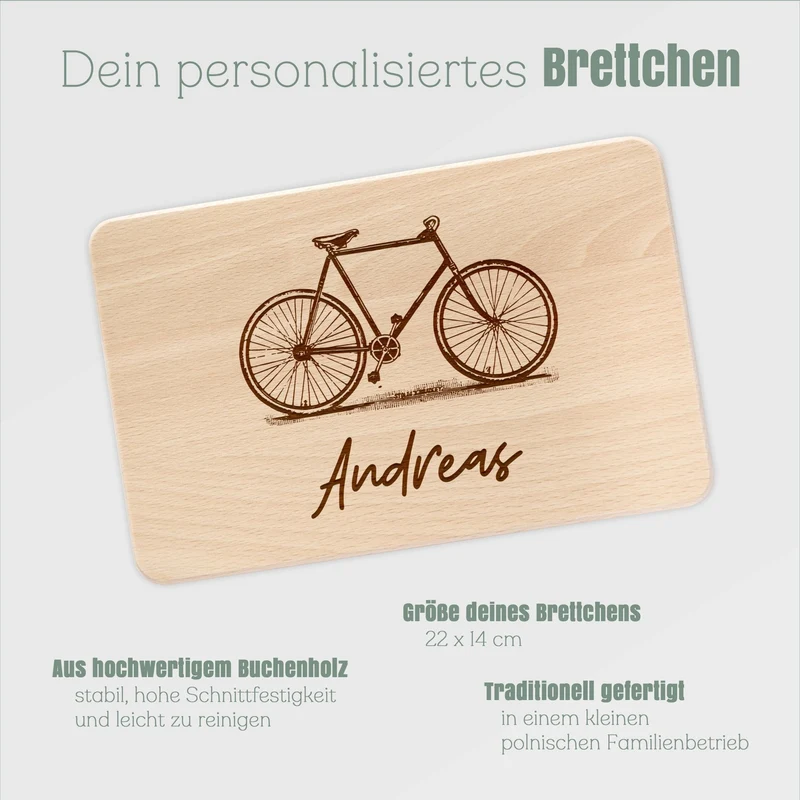 Frühstücksbrett Holz - Fahrrad