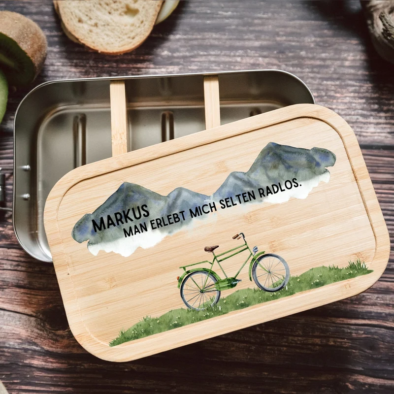 Brotdose Edelstahl personalisiert - Selten radlos farbig
