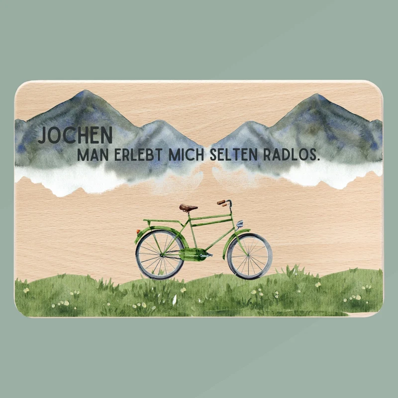 Frühstücksbrett Holz - Selten Radlos Farbig