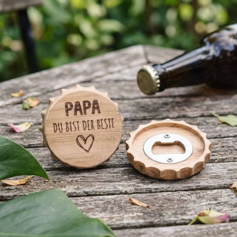 Bierdeckel Flaschenöffner - Papa du bist der Beste