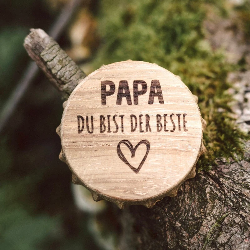 Bierdeckel Flaschenöffner - Papa du bist der Beste