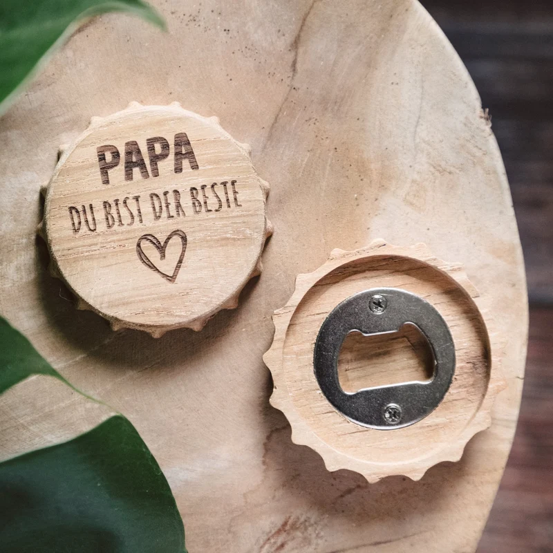 Bierdeckel Flaschenöffner - Papa du bist der Beste