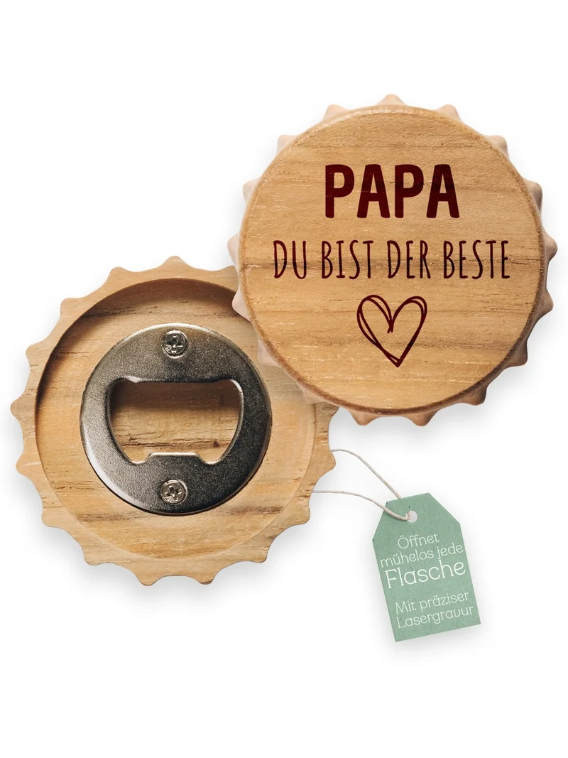 Bierdeckel Flaschenöffner - Papa du bist der Beste