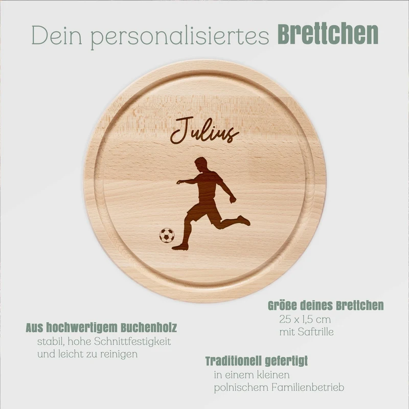 Rundes Holzbrett - Fußballer
