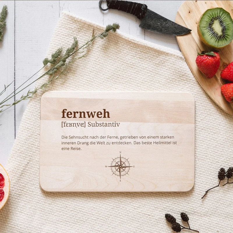 Frühstücksbrett Holz - fernweh Definition
