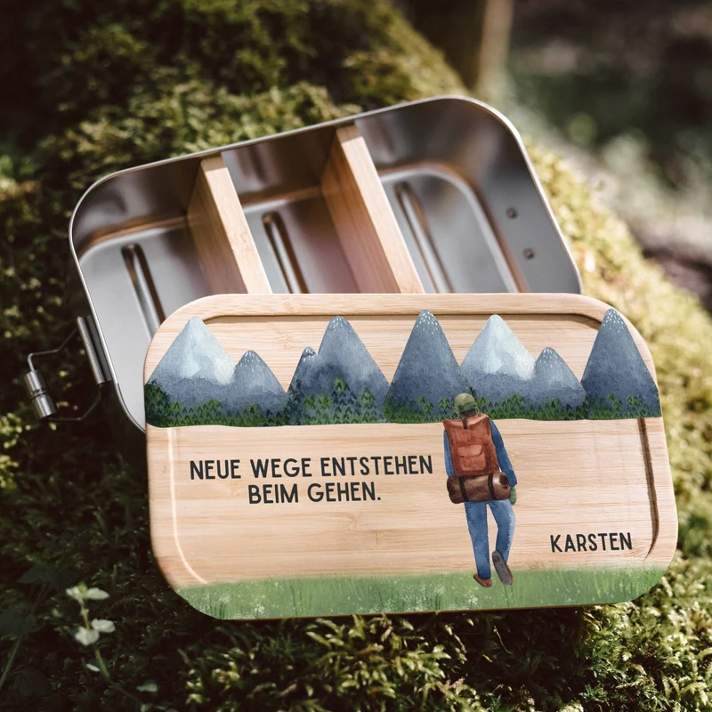 Brotdose Edelstahl - Neue Wege Entstehen farbig