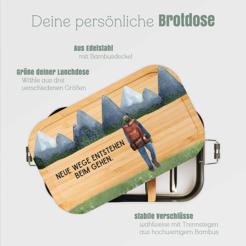Brotdose Edelstahl - Neue Wege Entstehen farbig
