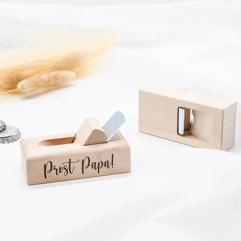 Flaschenöffner aus Holz mit Gravur "Prost Papa" – Persönliches Geschenk für Vatertag, Geburtstag oder Weihnachten