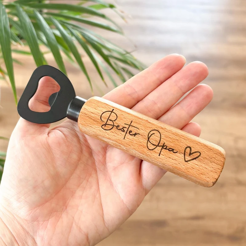 Flaschenöffner „Bester Opa“ aus Holz – Das perfekte Geschenk für den Großvater