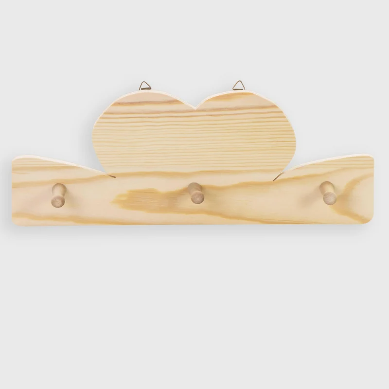 Hakenleiste aus Holz - mit 3 Garderobenhaken - FSC®