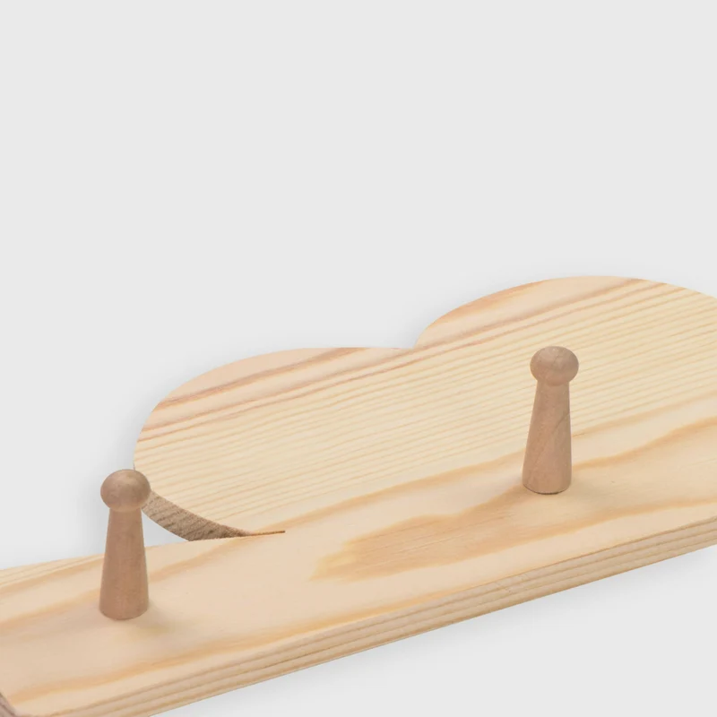 Hakenleiste aus Holz - mit 3 Garderobenhaken - FSC®