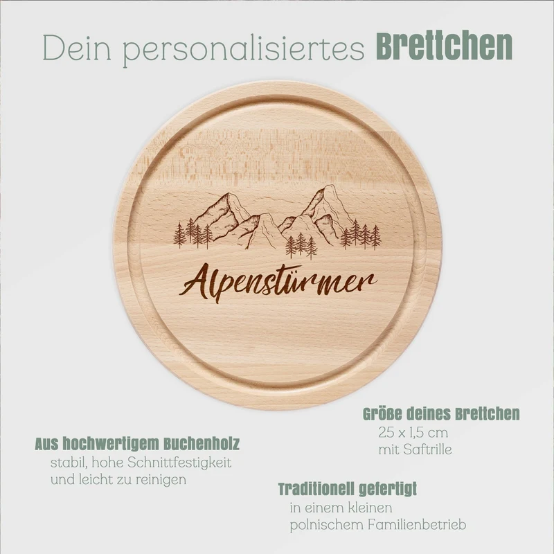 Rundes Holzbrett - Alpenstürmer